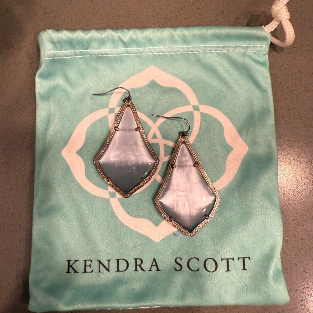 Kendra Scott Silver and Blue Earrings